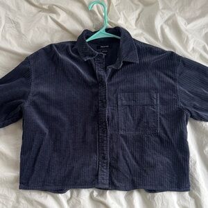 Madewell Navy Corduroy Oversized Shirt